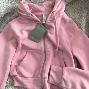 brand new with tags H & M pink cropped jacket / zip up hoodie